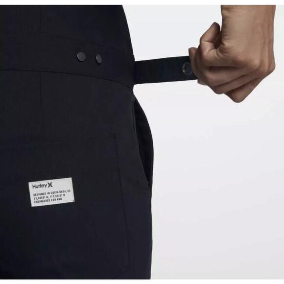 Hurley Black Modernist Jumpsuit Size Minimalist Utility Overalls Surf Skate - Picture 6 of 12